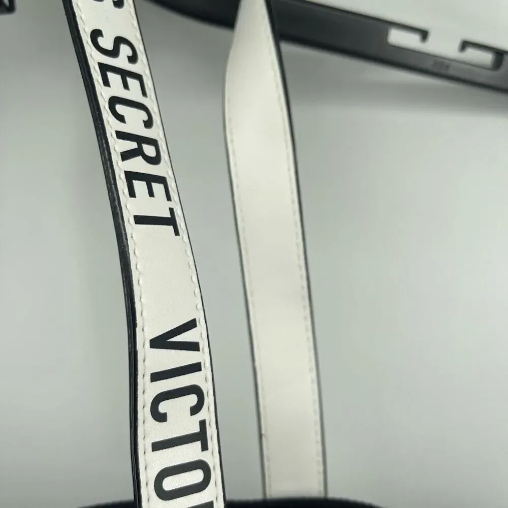 Victoria’s Secret Large Tote Bag Black White Canvas Logo 2018 Collectible - Picture 7 of 17